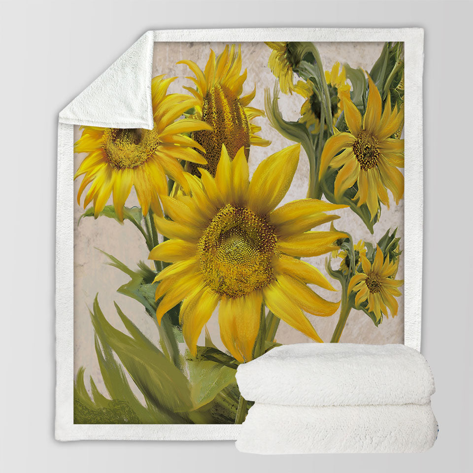 products/Art-Painting-Sunflowers-Floral-Decorative-Throws