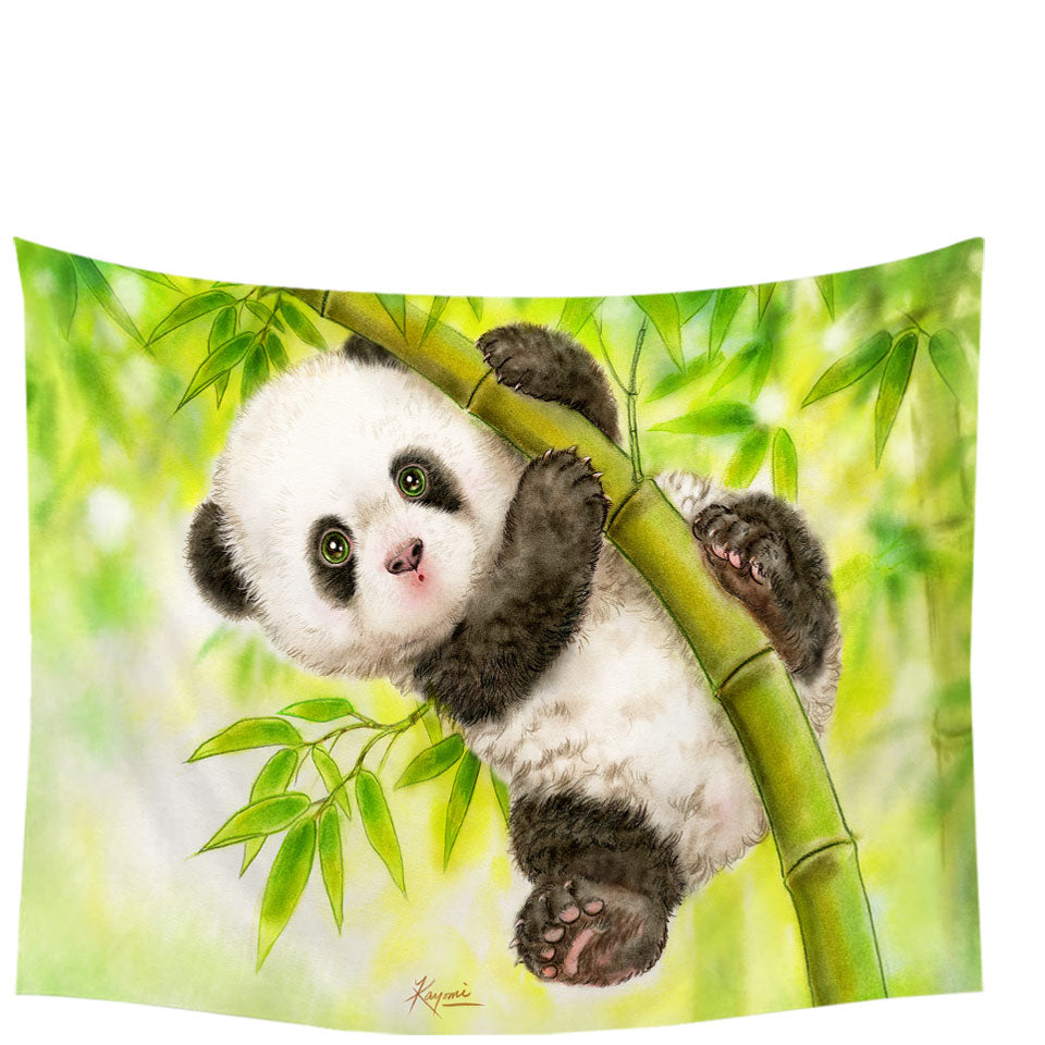 Art Painting Tapestry for Kids Baby Panda Wall Decor