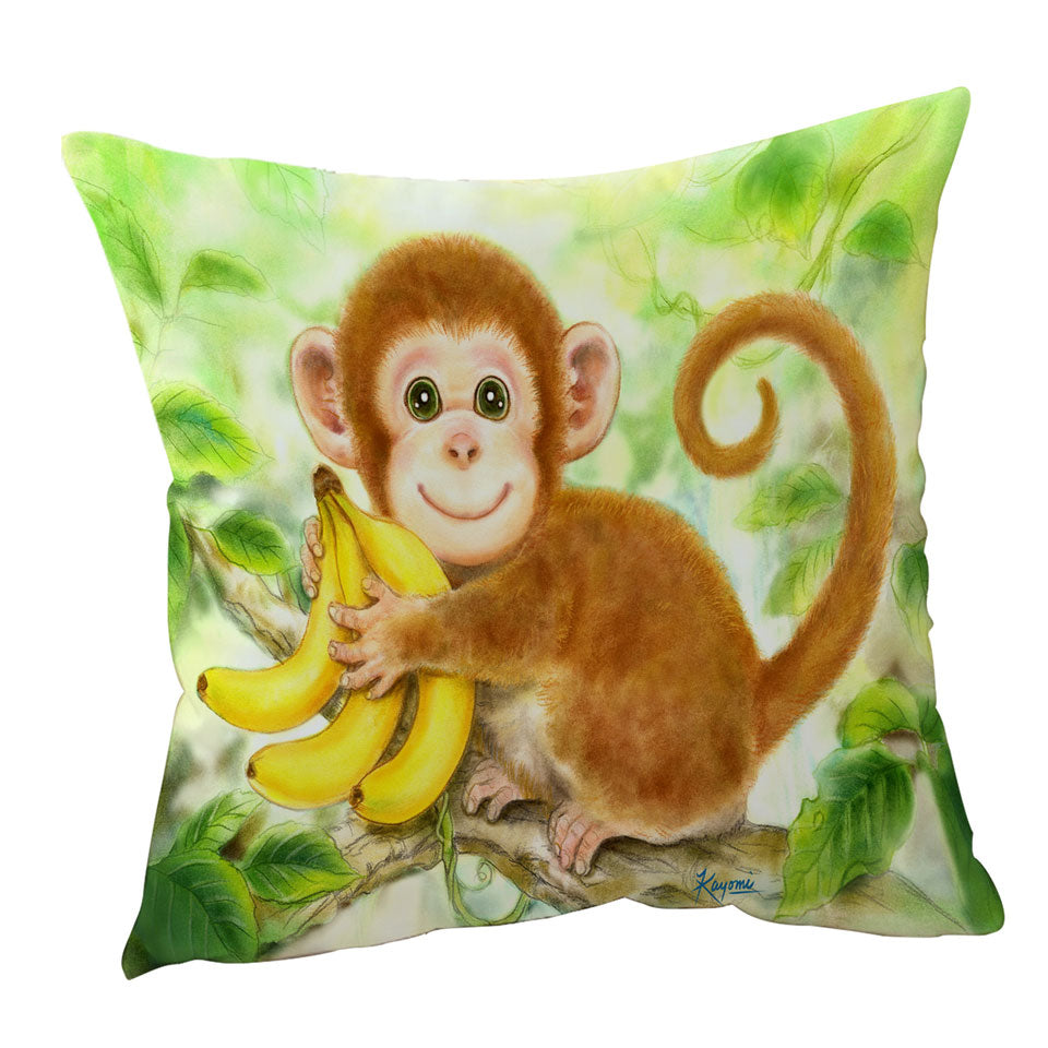 Art Painting Throw Pillows for Kids Baby Monkey