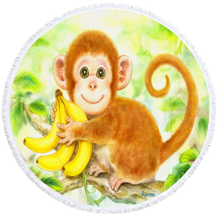 Art Painting Unique Beach Towels for Kids Baby Monkey