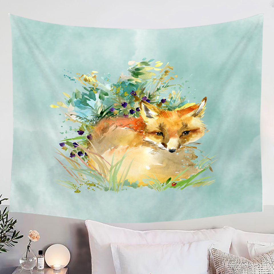 Art Painting Wall Decor Tapestry with Fox