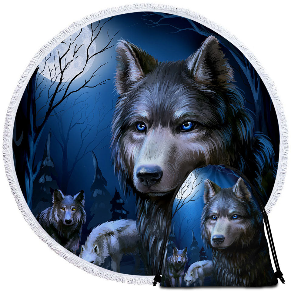Art Painting Wolves Beach Towels for Men