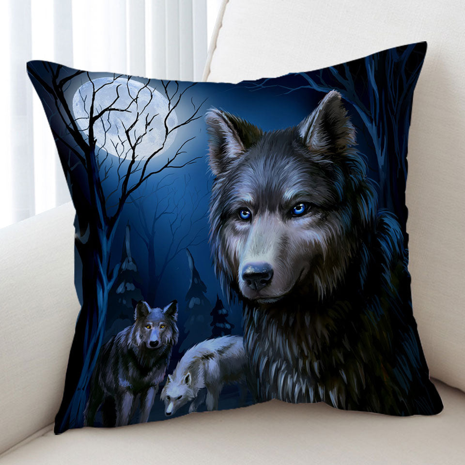 Art Painting Wolves Cushion Cover for Men