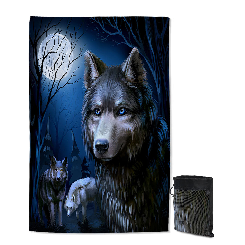 Art Painting Wolves Quick Dry Beach Towel