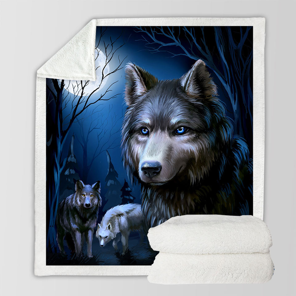 Art Painting Wolves Throw Blanket