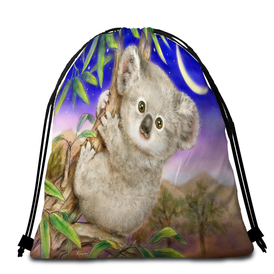 Art Painting for Kids Baby Koala Beach Towel Bags