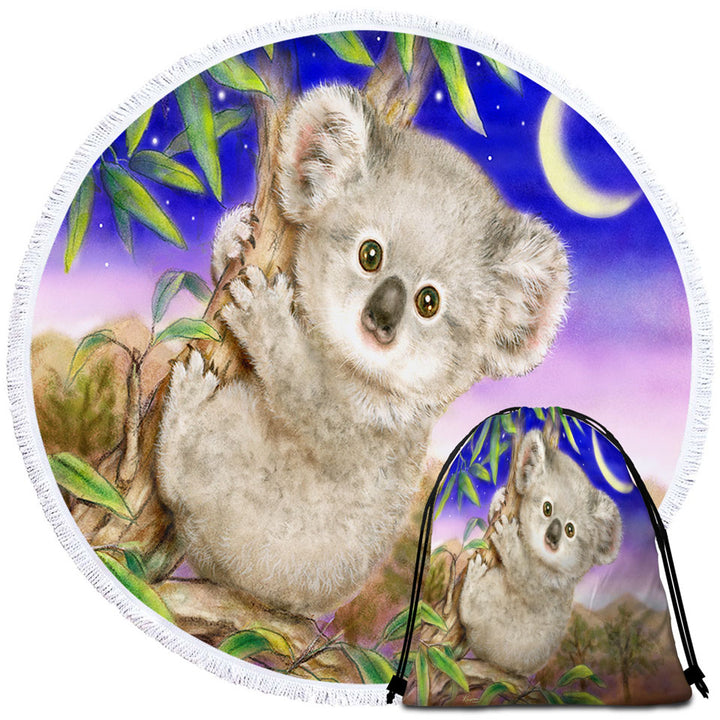 Art Painting for Kids Baby Koala Beach Towels and Bags Set