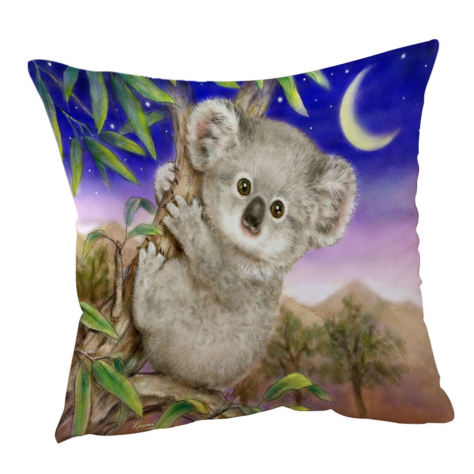 Art Painting for Kids Baby Koala Throw Pillows