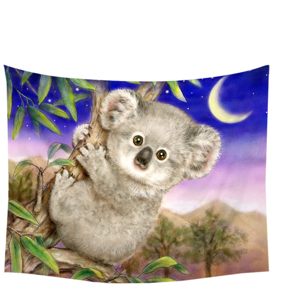 Art Painting for Kids Baby Koala Wall Decor Tapestry
