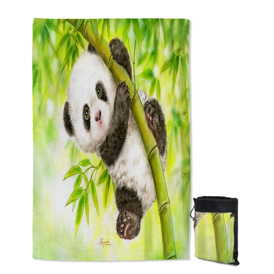 Art Painting for Kids Baby Panda Quick Dry Beach Towel