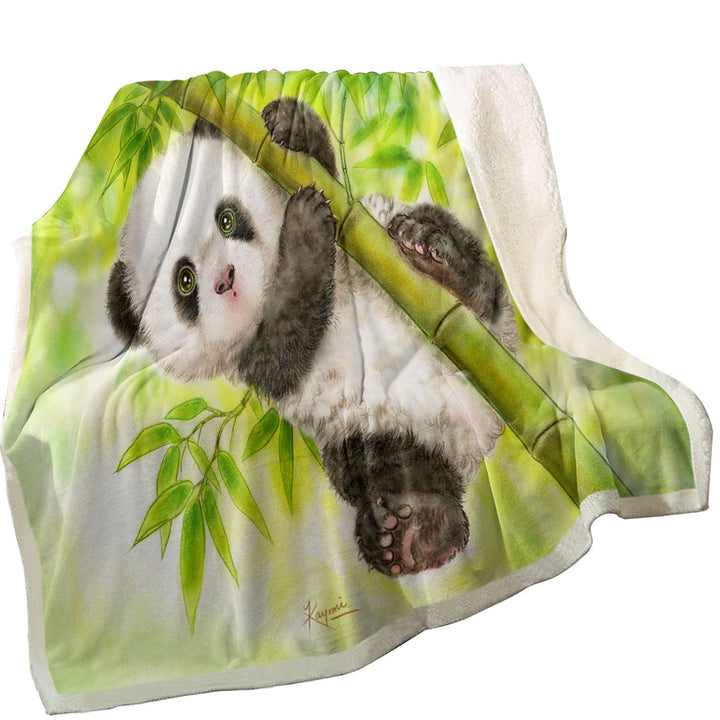 Art Painting for Kids Baby Panda Throw Blanket