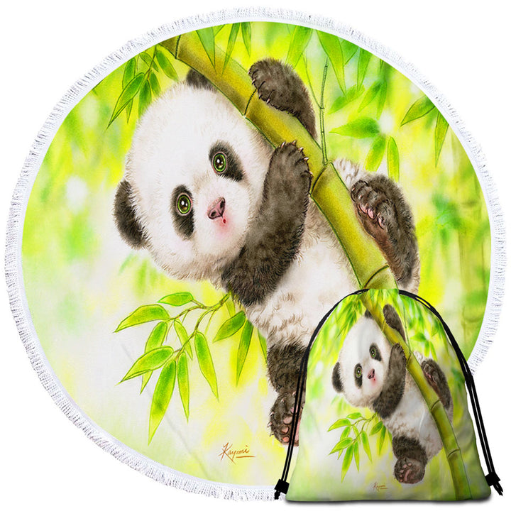 Art Painting for Kids Baby Panda Travel Beach Towel
