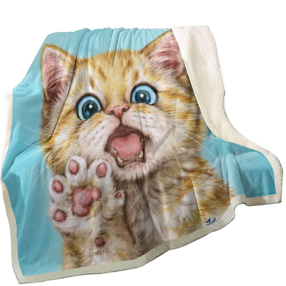 Art Sherpa Throws with Drawing Cats Beautiful Ginger Kitten