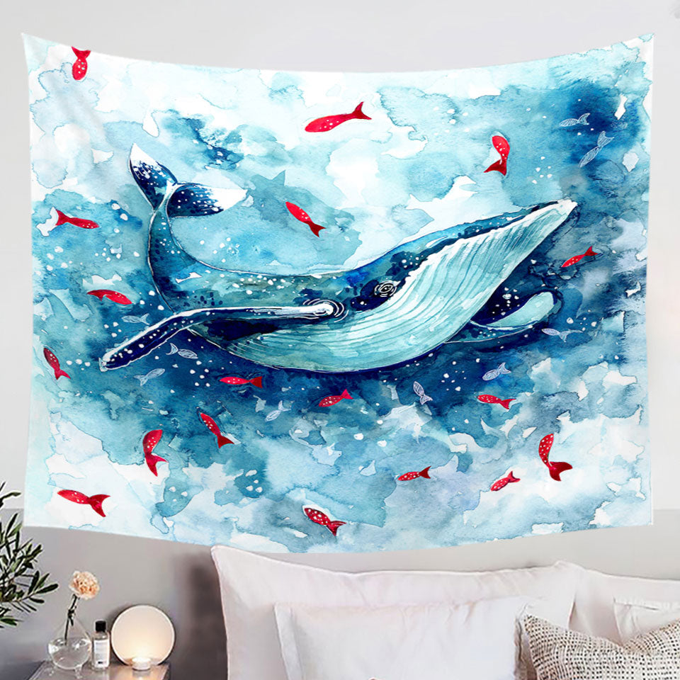 Art Tapestry of Fish and Whale