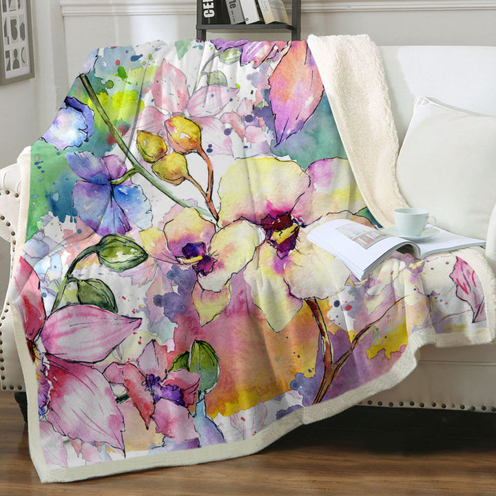 Art Throws Watercolor Art Painting Flowers