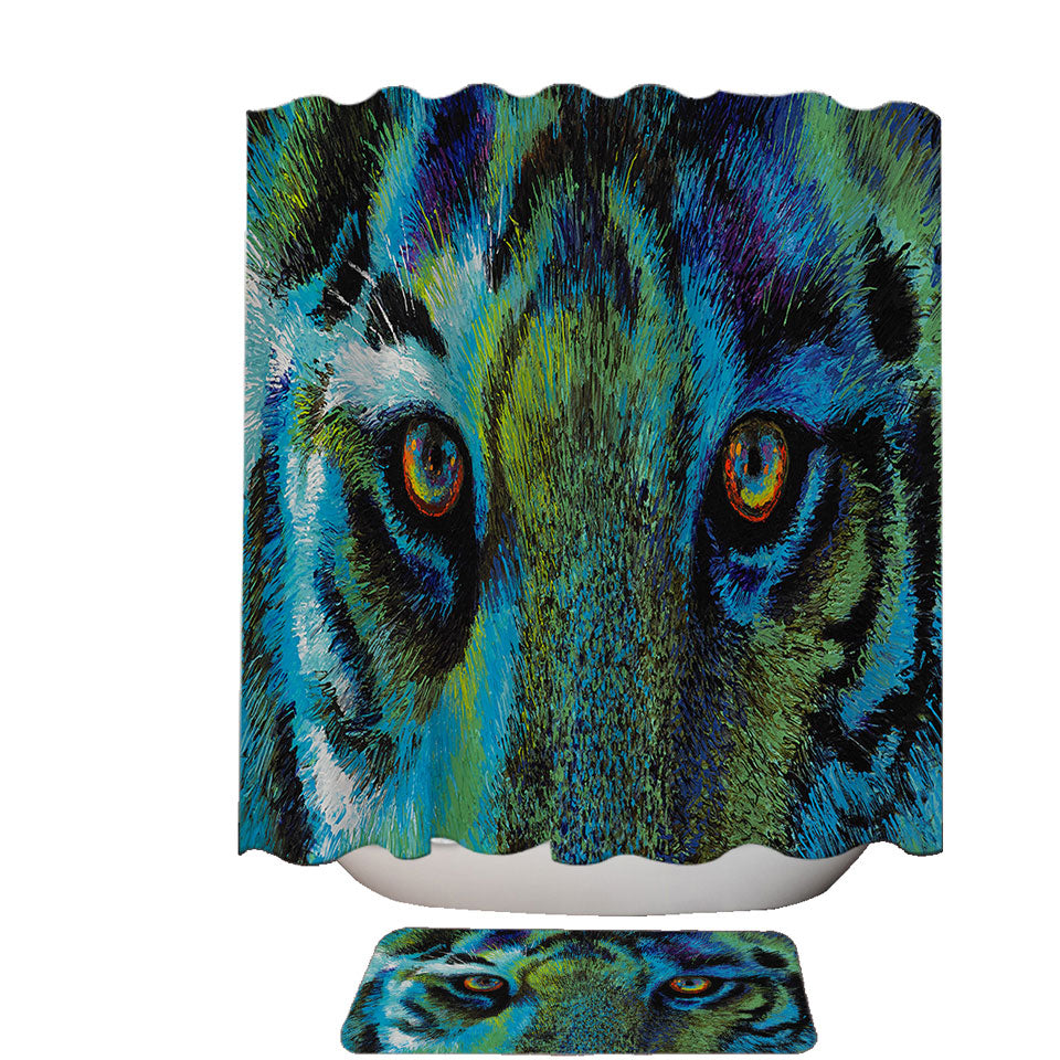 Artistic Animal Design Tiger Eyes Shower Curtain