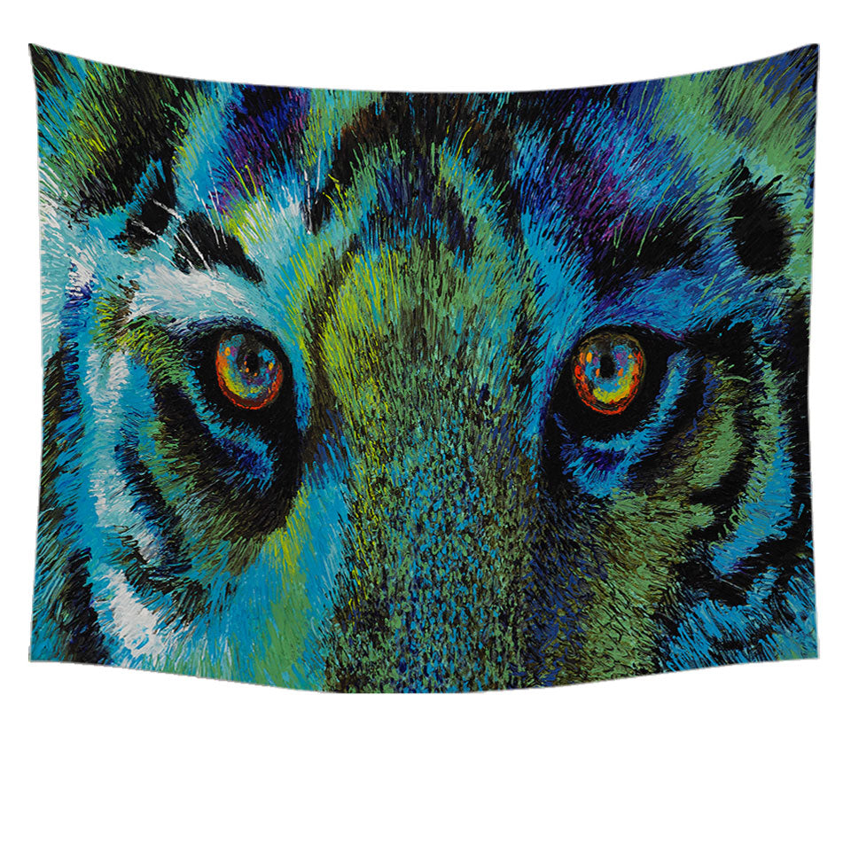 Artistic Animal Design Tiger Eyes Tapestry