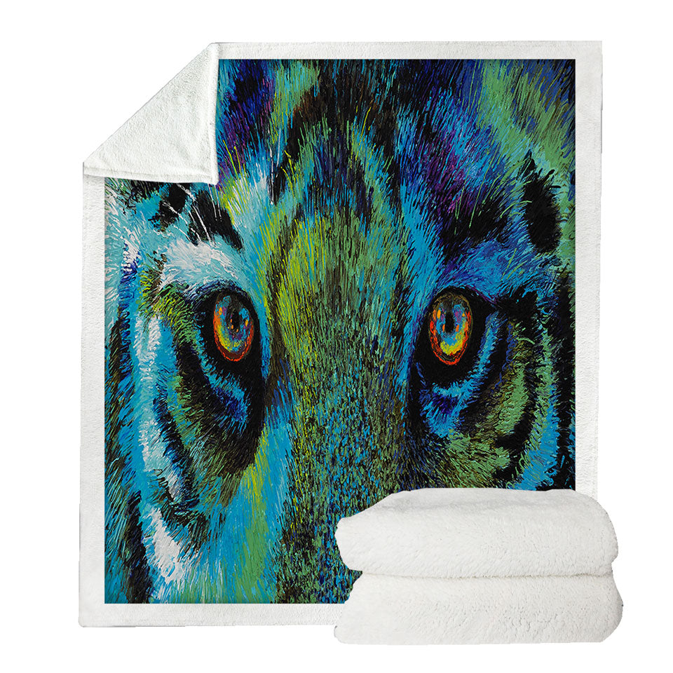 Artistic Animal Design Tiger Eyes Throw Blanket