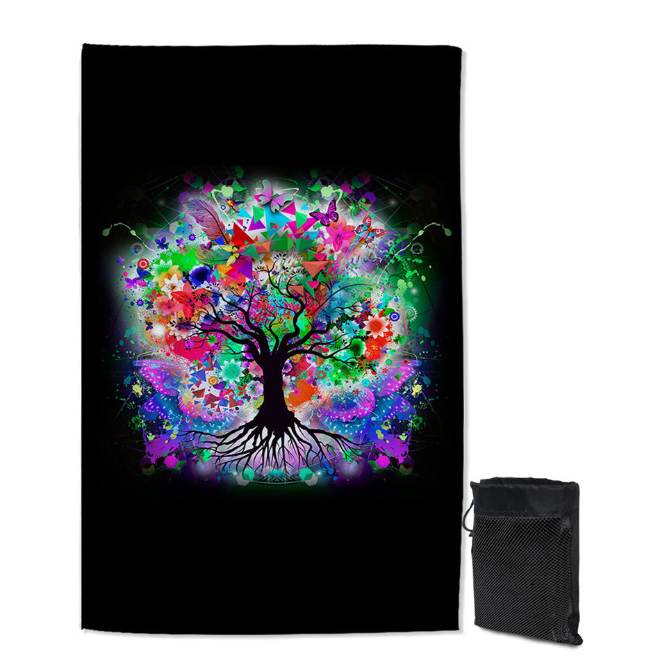 Artistic Beach Towels Crazy Colored Tree