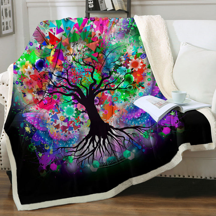 Artistic Blankets Crazy Colored Tree
