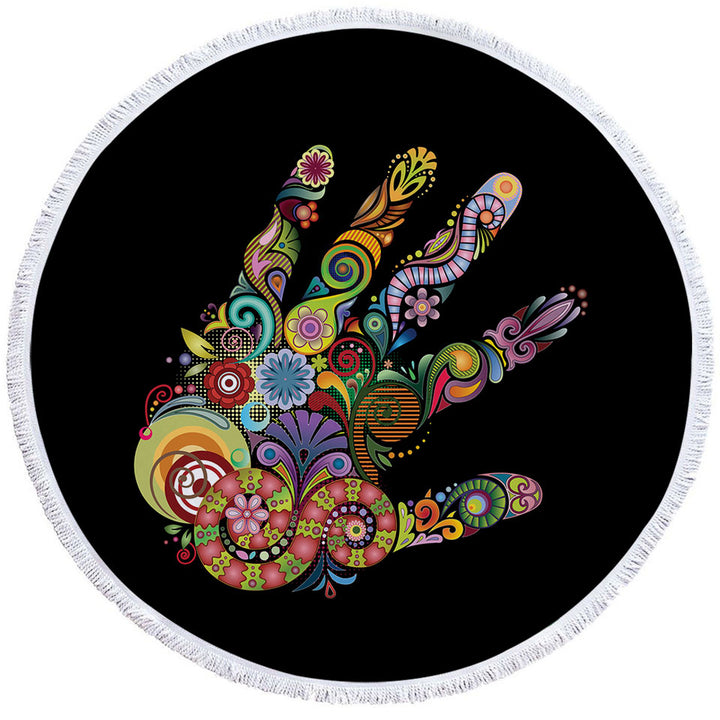 Artistic Circle Beach Towels Multi Colored Hand