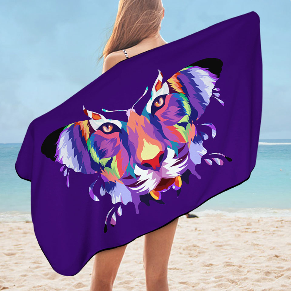 Artistic Colorful Butterfly Tiger Nice Beach Towel