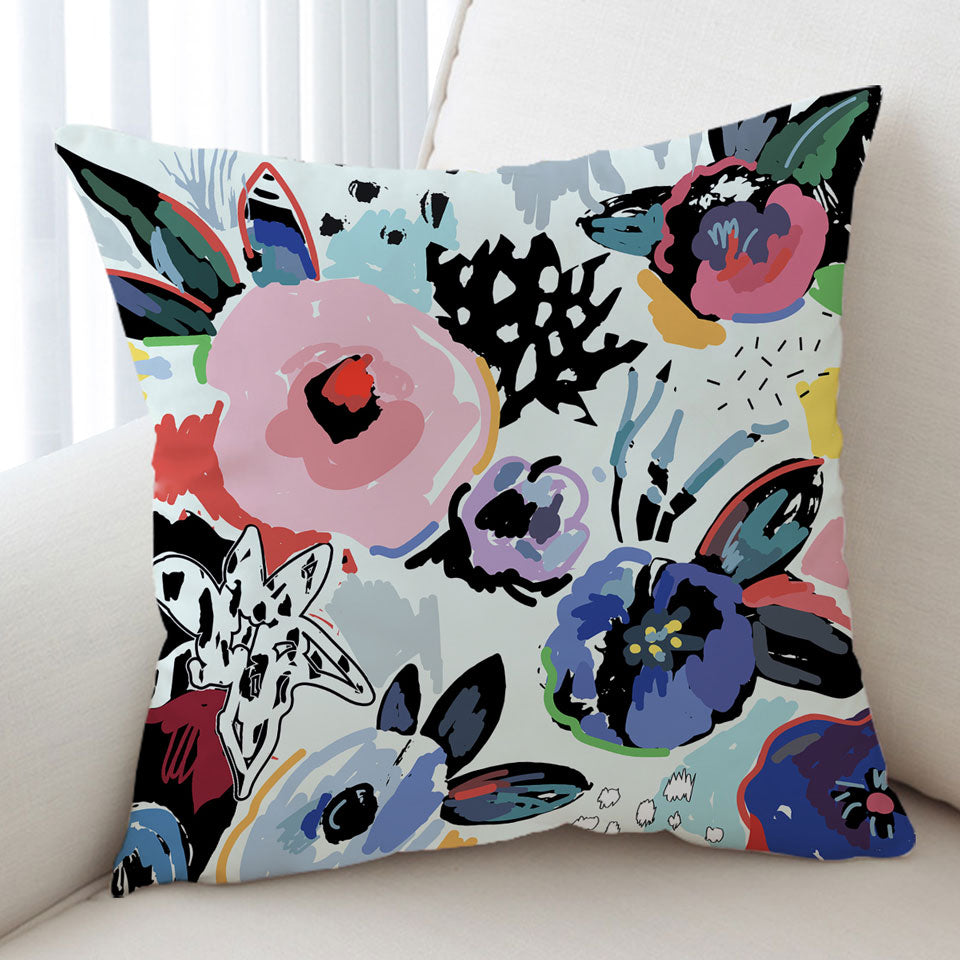 Artistic Cushions Painted Flowers