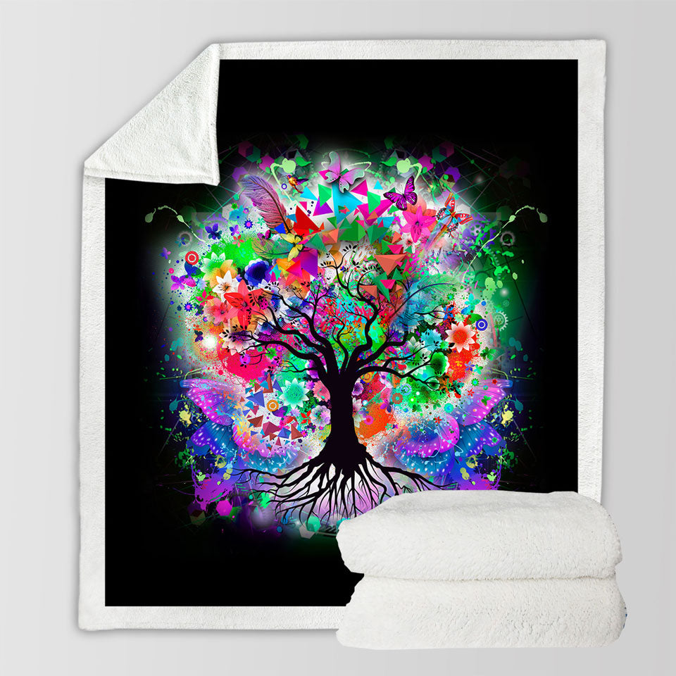 Artistic Decorative Throws Crazy Colored Tree
