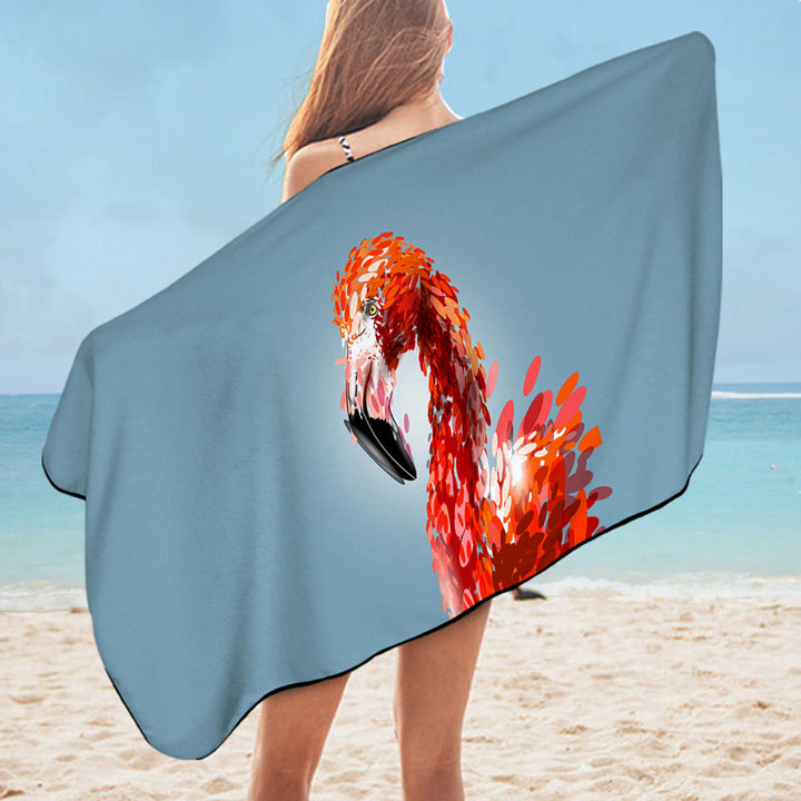 Artistic Flamingo Beach Towel
