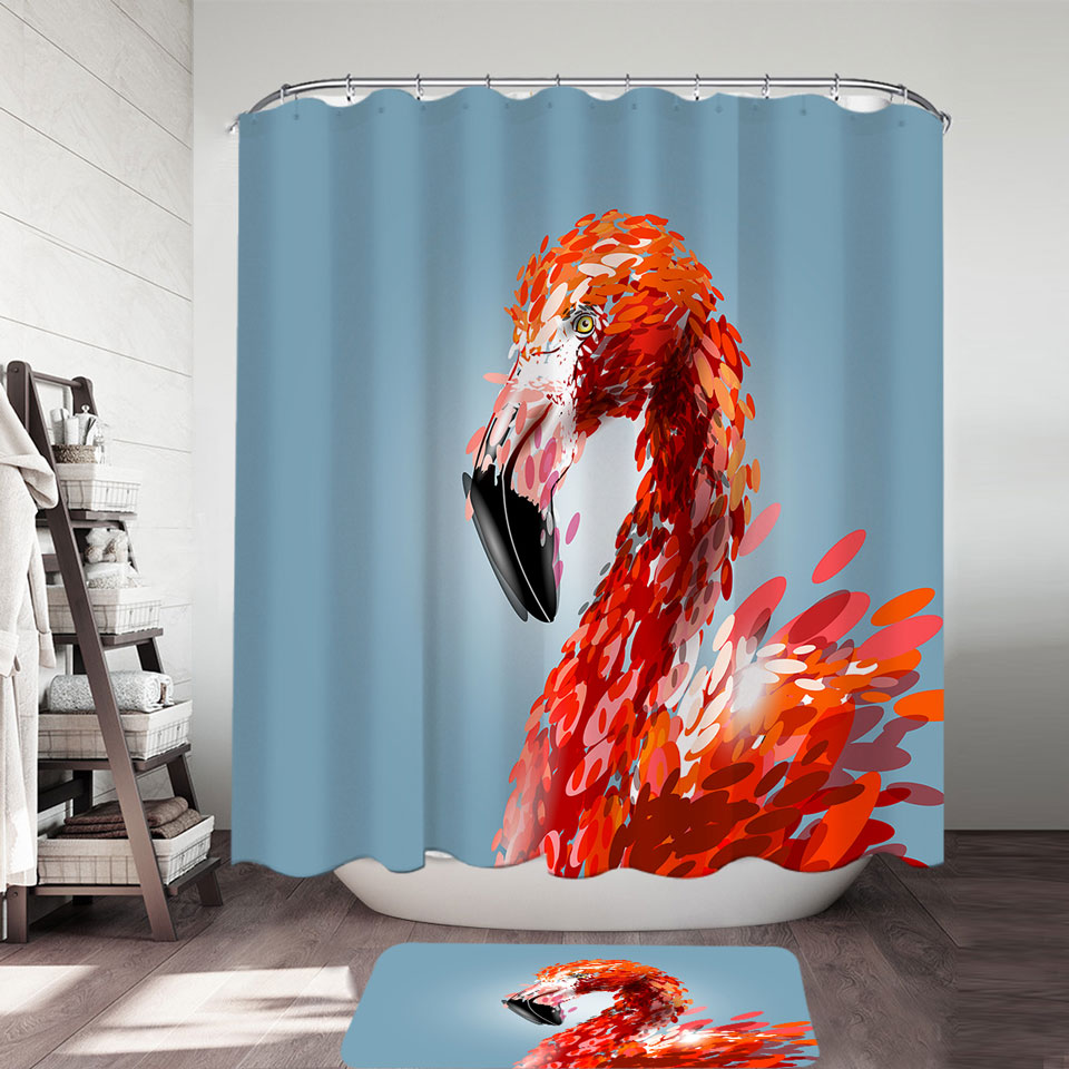 Artistic Flamingo Shower Curtain