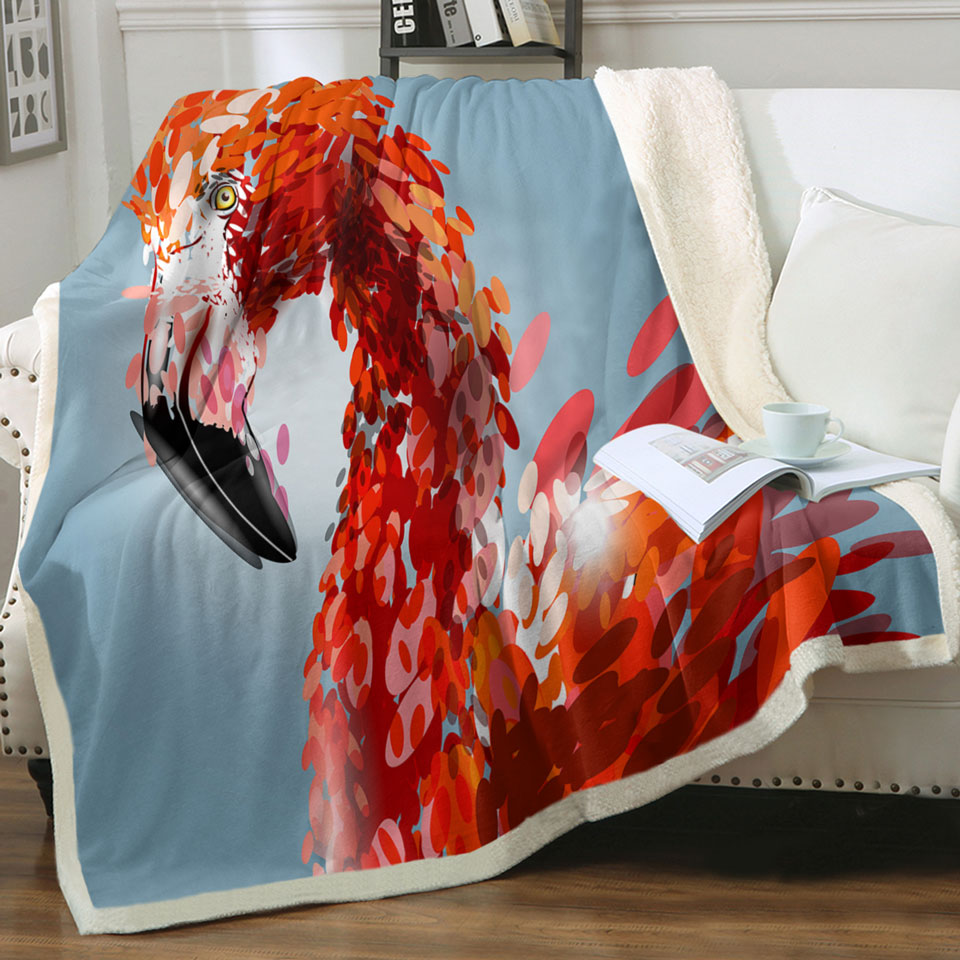 Artistic Flamingo Throw Blanket
