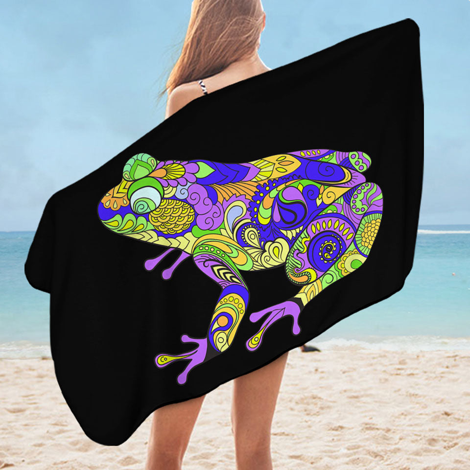 Artistic Frog Beach Towel