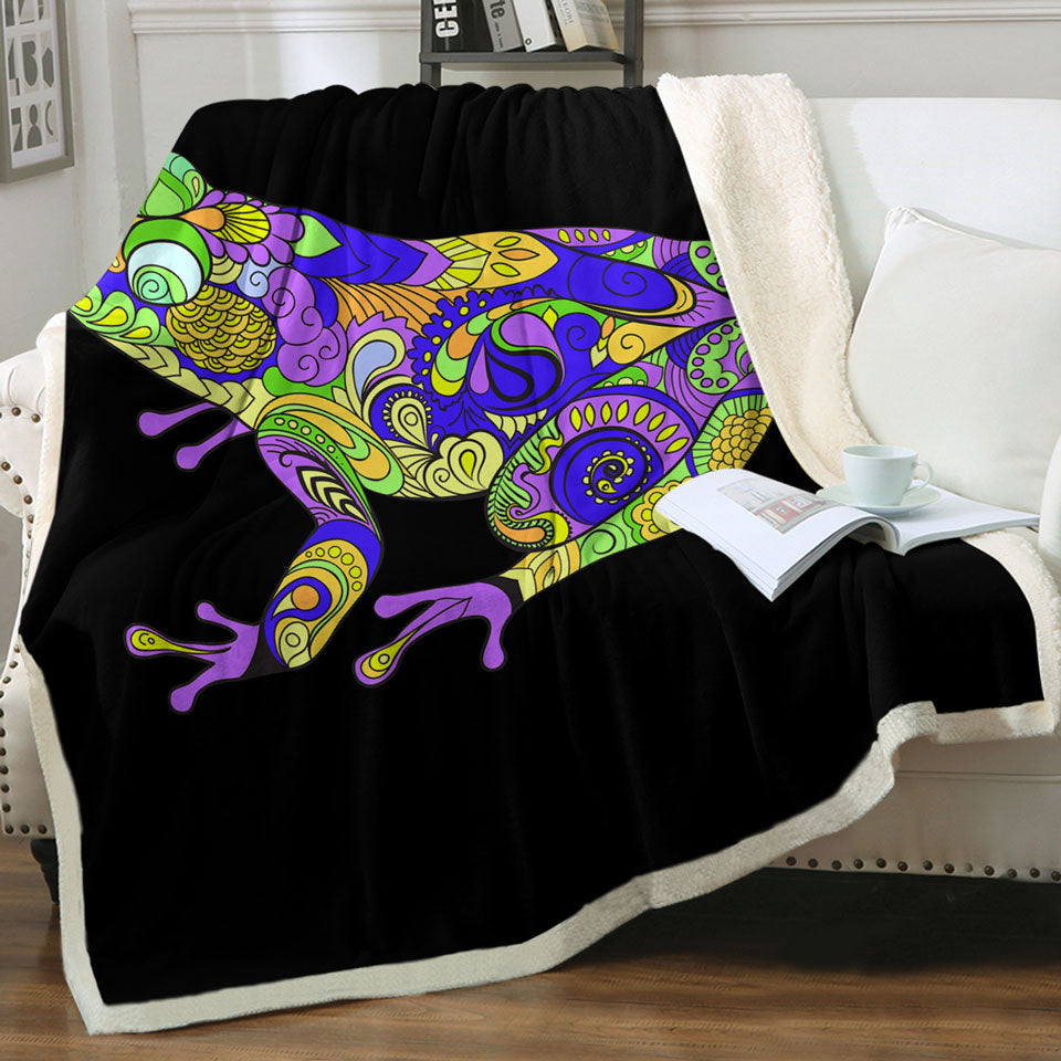 Artistic Frog Fleece Blanket