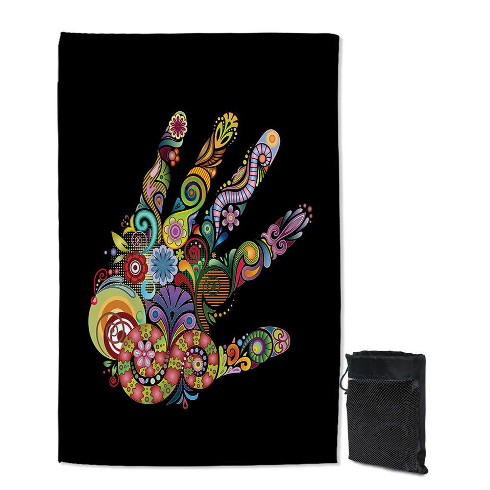 Artistic Microfiber Towels For Travel Multi Colored Hand