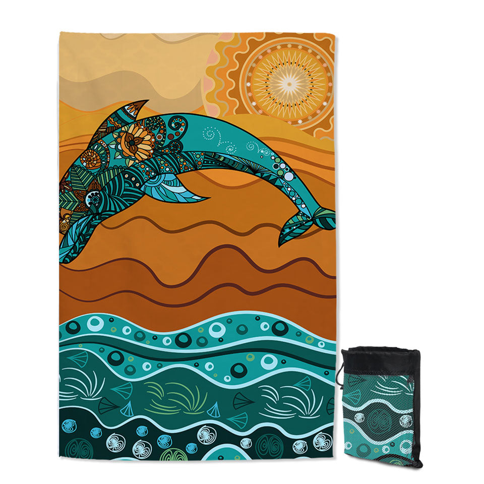 Artistic Ocean and Dolphin Beach Towels