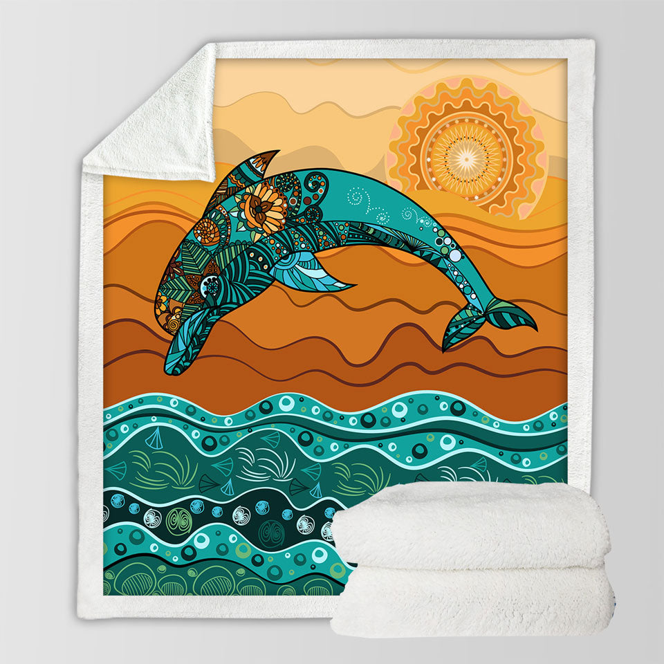 Artistic Ocean and Dolphin Throws