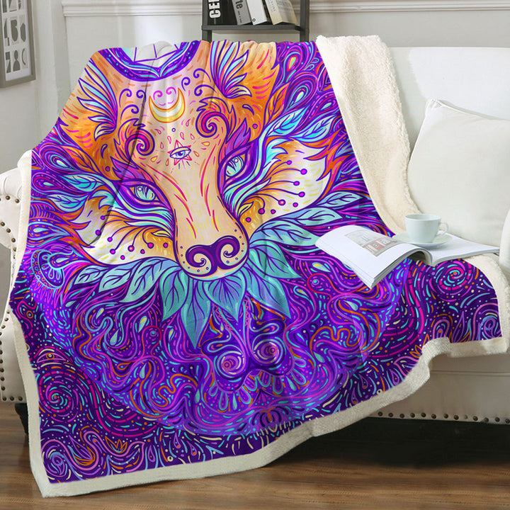 Artistic Oriental Royal Fox Sherpa Blanket