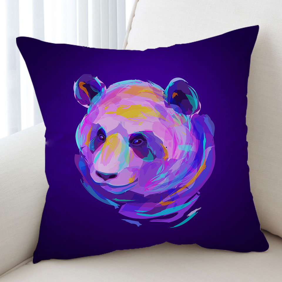 Artistic Purple Panda Cushion Cover