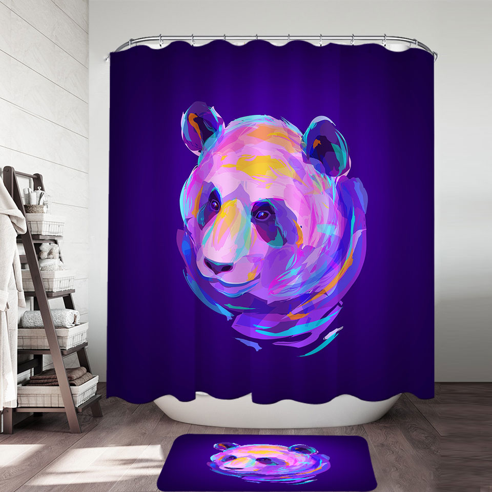 Artistic Purple Panda Shower Curtain