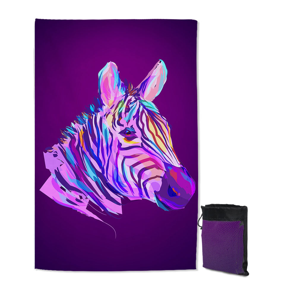 Artistic Purple Zebra Beach Towels