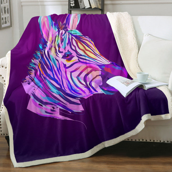 Artistic Purple Zebra Decorative Throws