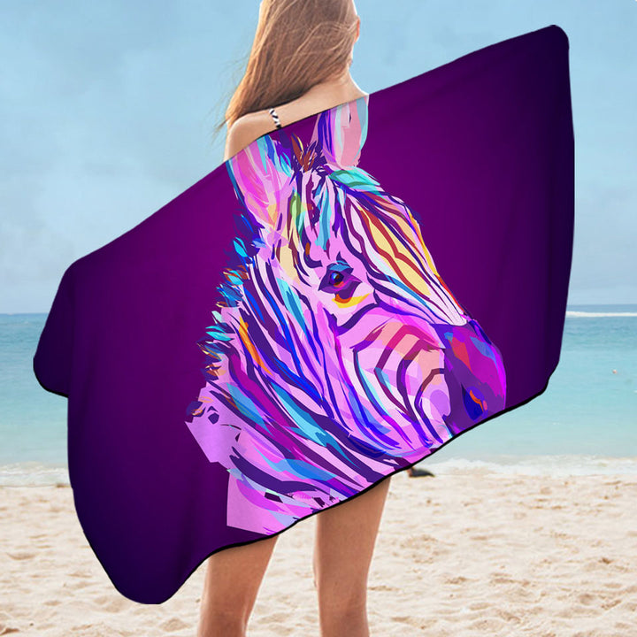 Artistic Purple Zebra Nice Beach Towel