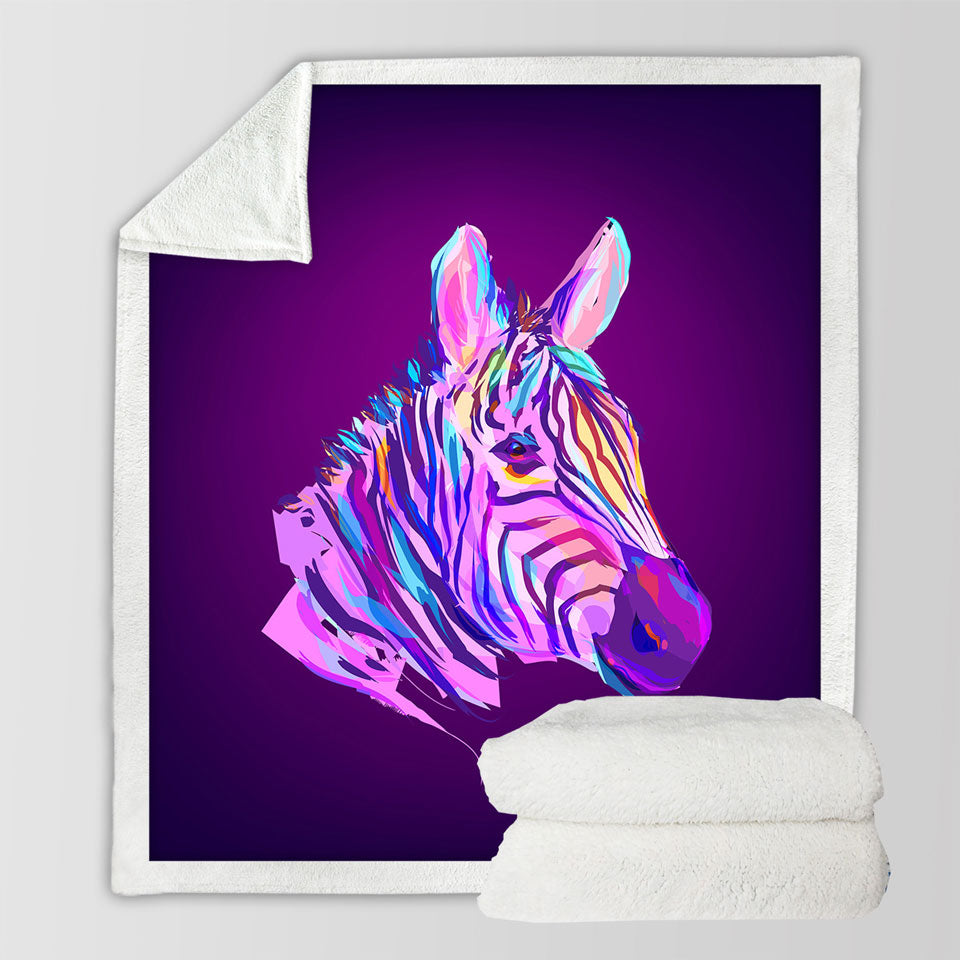 Artistic Purple Zebra Throw Blanket