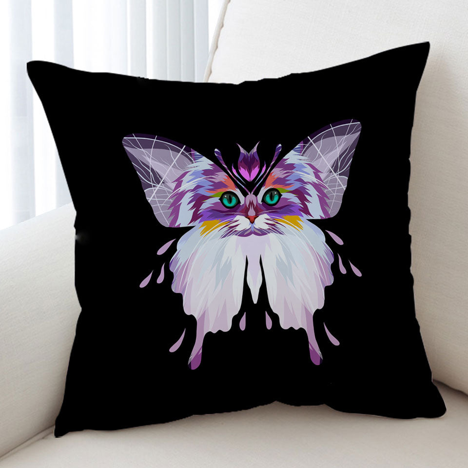 Artistic Purplish Wild Cat Butterfly Cushion