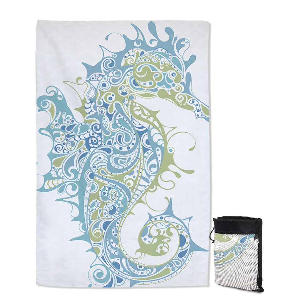 Artistic Seahorse Beach Towels