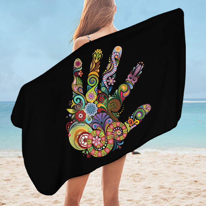 Artistic Swims Towel Multi Colored Hand