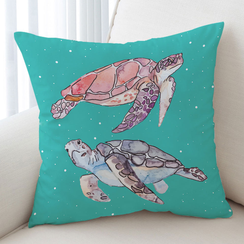 Artistic Turtle Cushion Covers