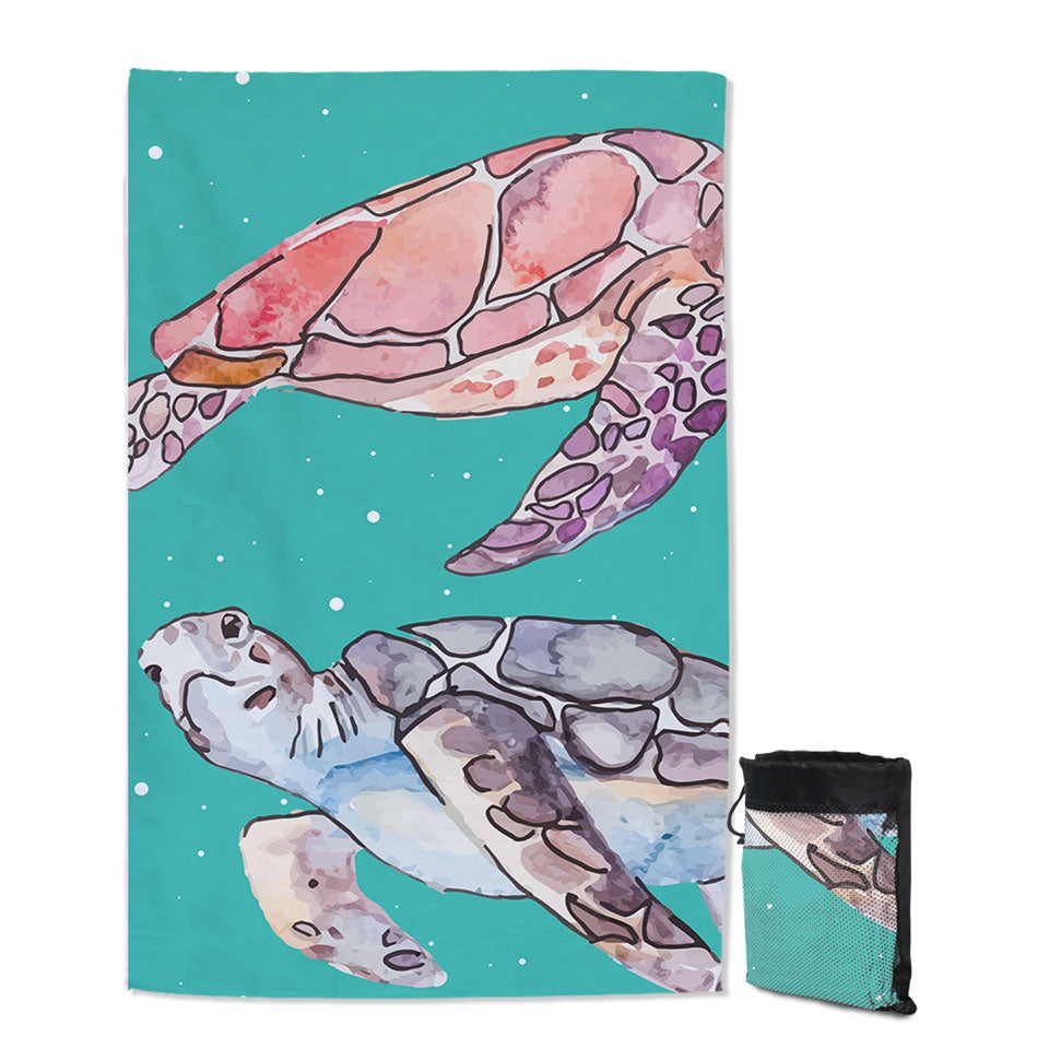 Artistic Turtle Lightweight Beach Towel