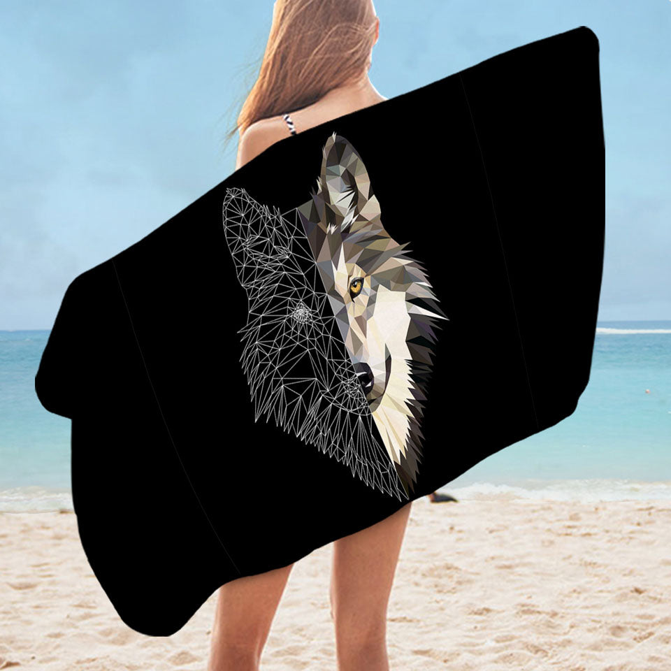 Artistic Wolf Cool Beach Towels
