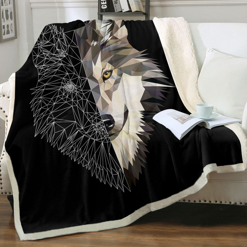 Artistic Wolf Mens Fleece Blankets